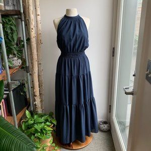 Aritzia Wilfred Effet Dress in Summer Night Navy Blue